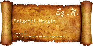 Szigethi Margit névjegykártya